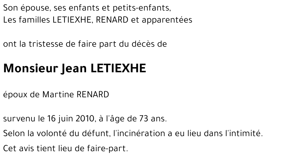 Jean LETIEXHE