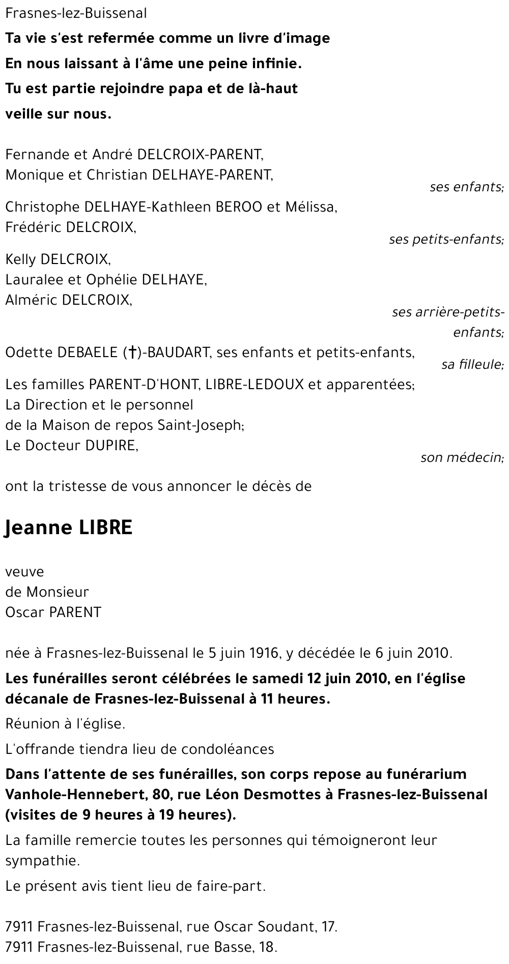 Jeanne LIBRE