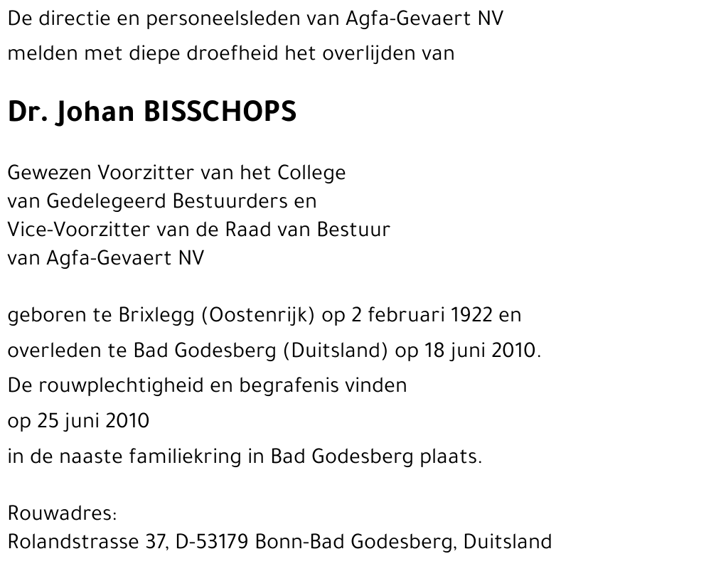 Johan BISSCHOPS