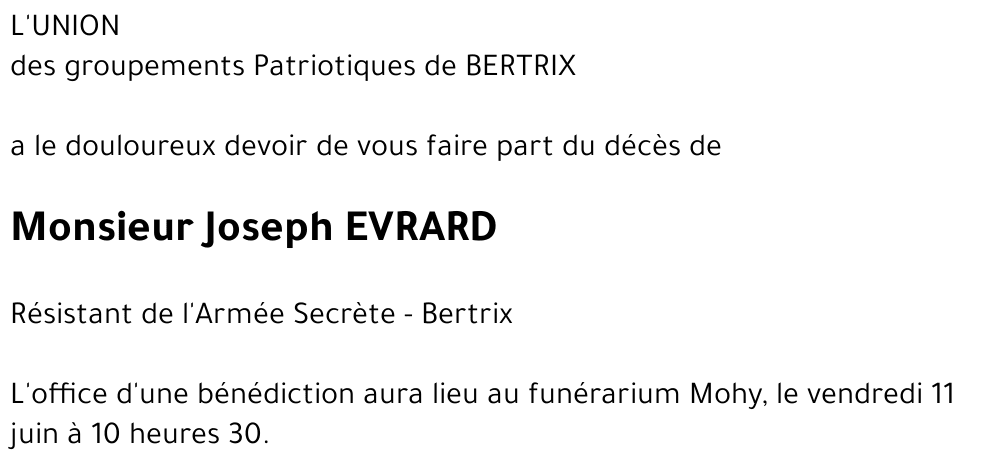 Joseph EVRARD