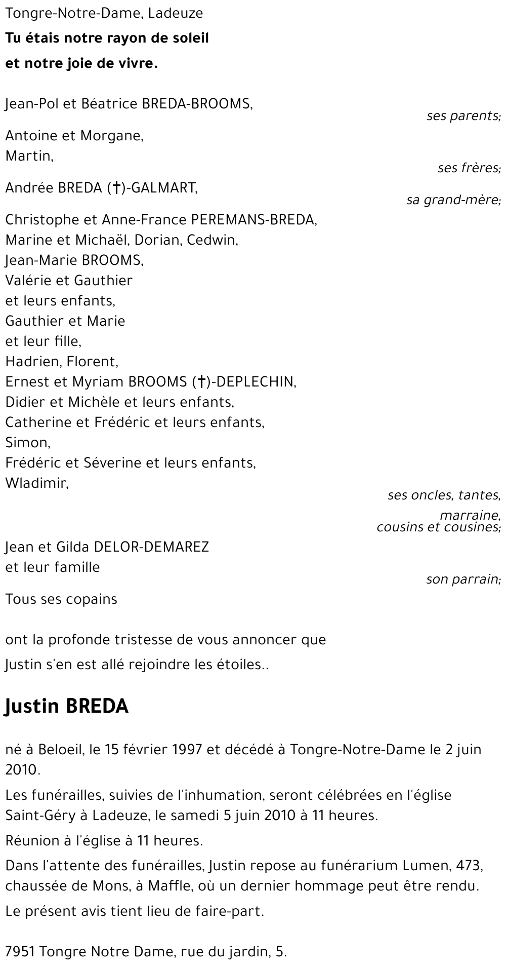 Justin BREDA