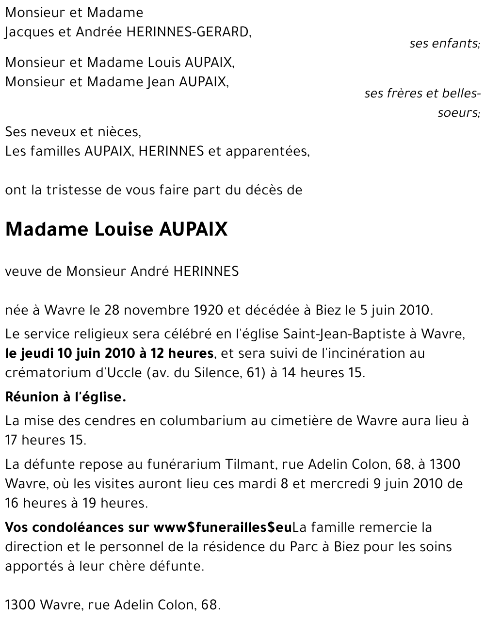 Louise AUPAIX