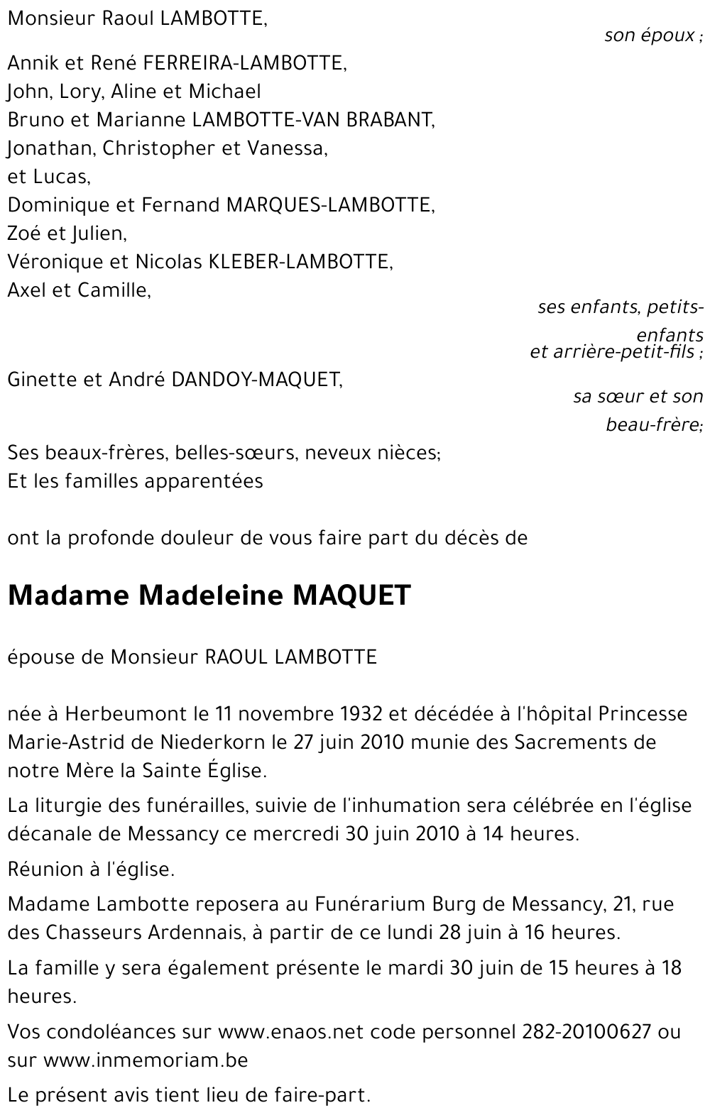 Madeleine MAQUET