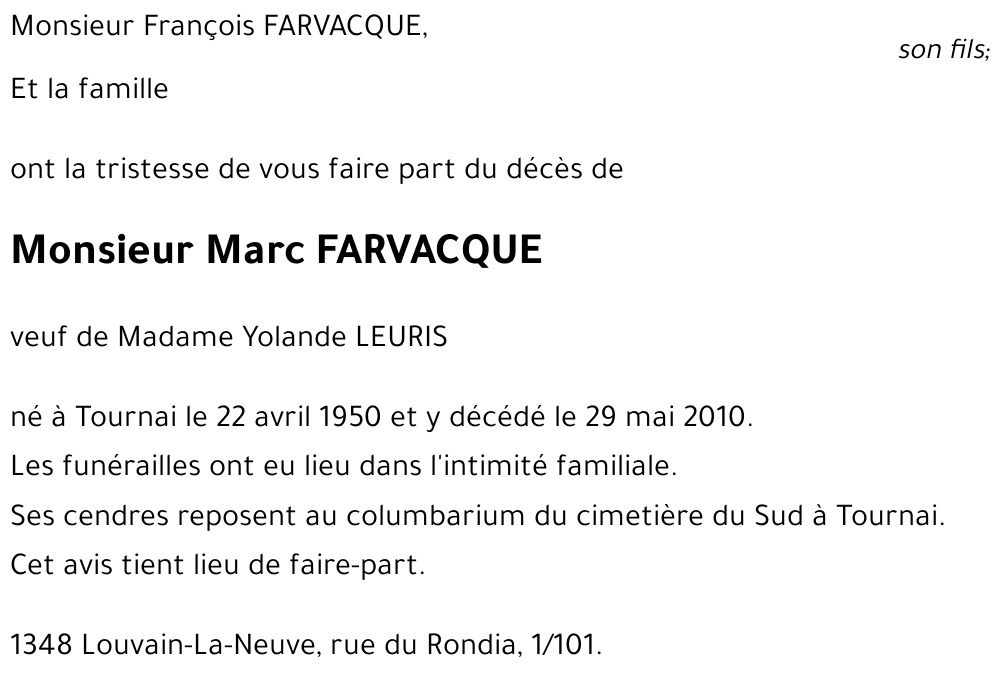 Marc FARVACQUE