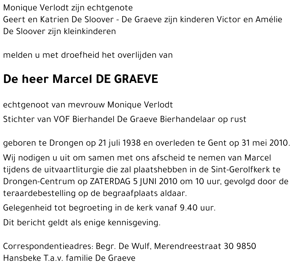 Marcel DE GRAEVE