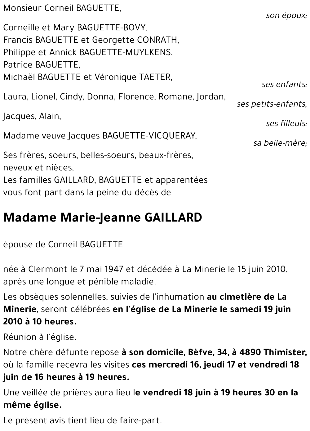 Marie-Jeanne GAILLARD