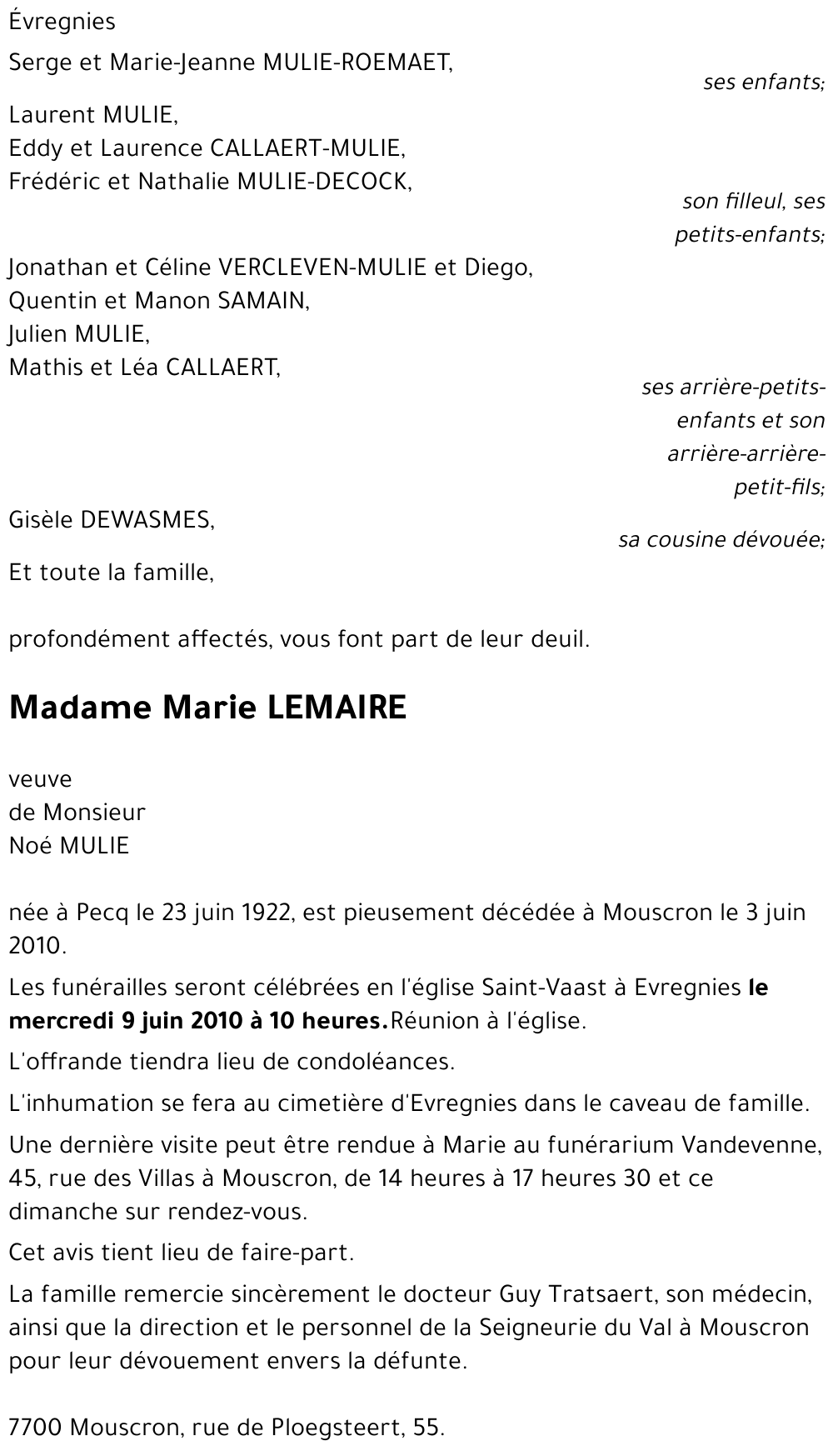 Marie LEMAIRE