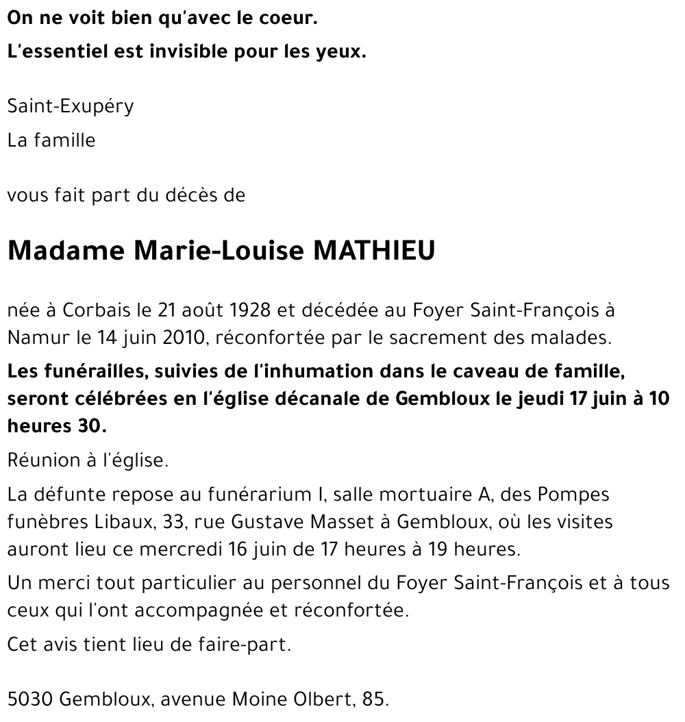 Marie-Louise MATHIEU