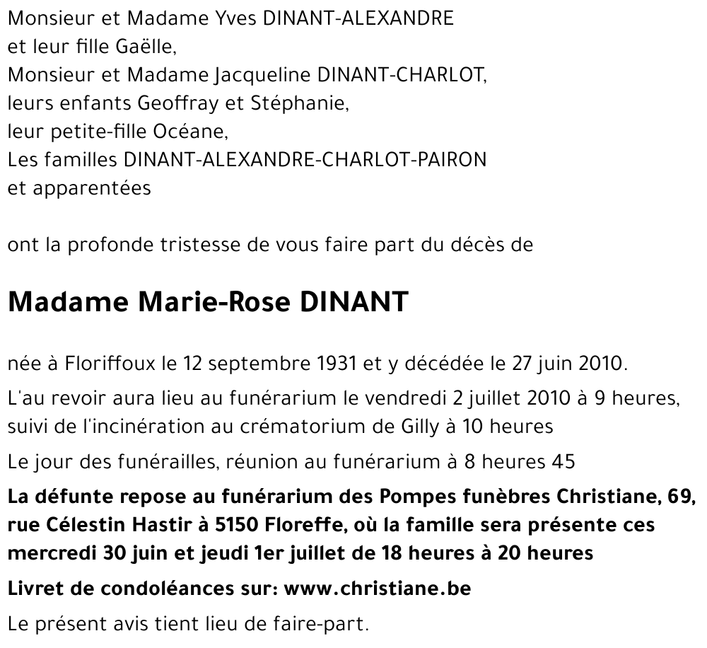 Marie-Rose DINANT