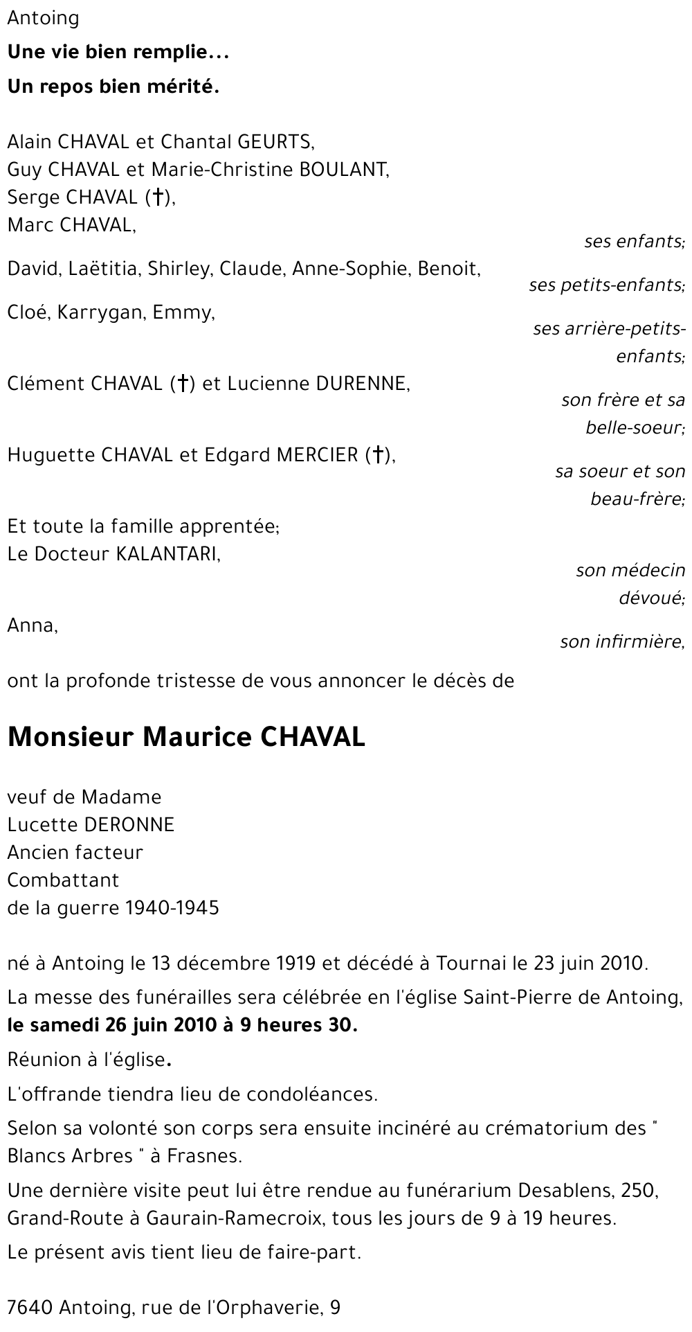 Maurice CHAVAL