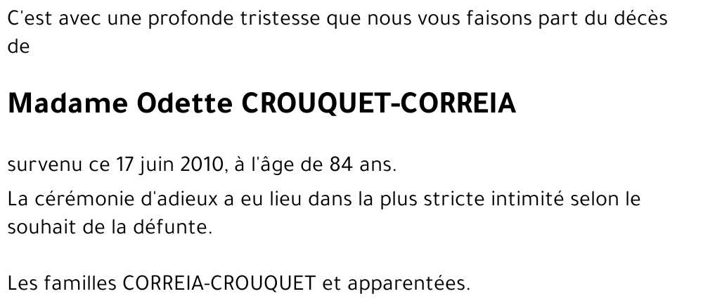 Odette CROUQUET-CORREIA