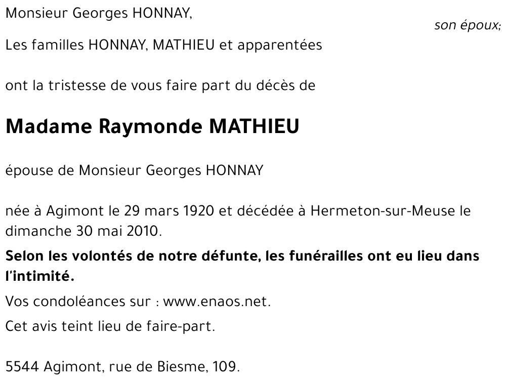 Raymonde MATHIEU