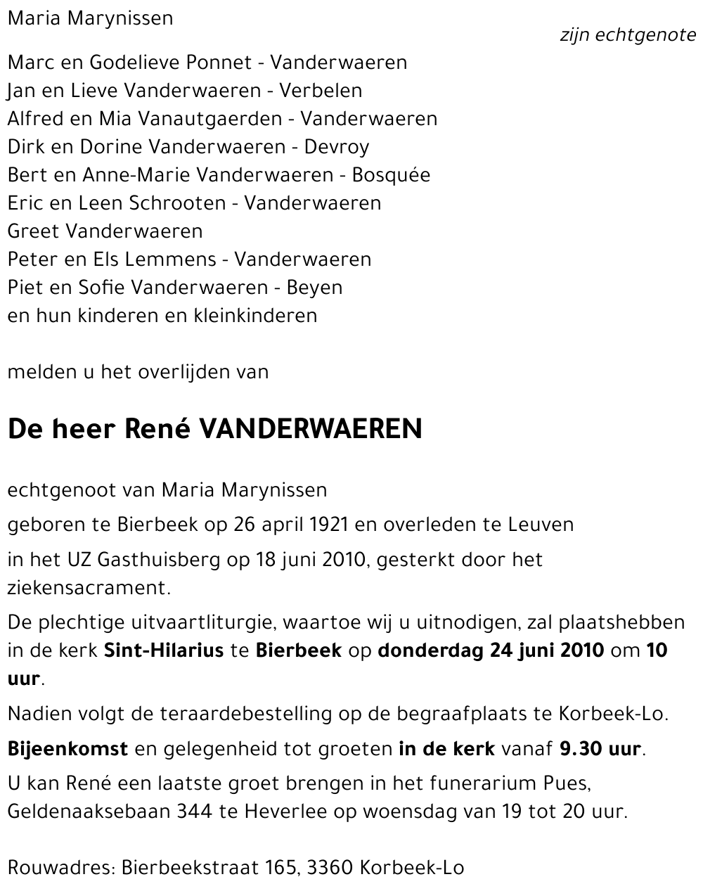 René VANDERWAEREN