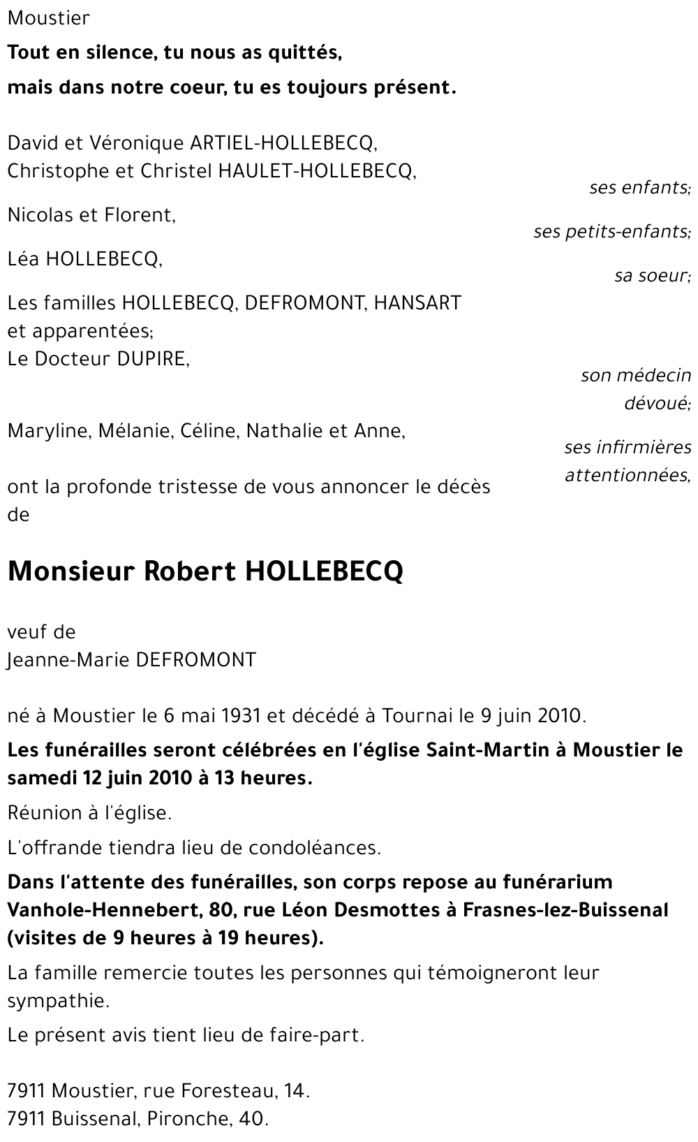 Robert HOLLEBECQ