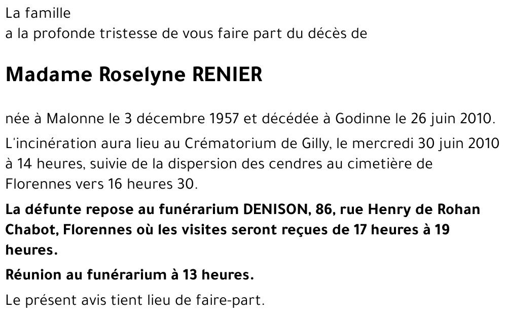 Roselyne RENIER