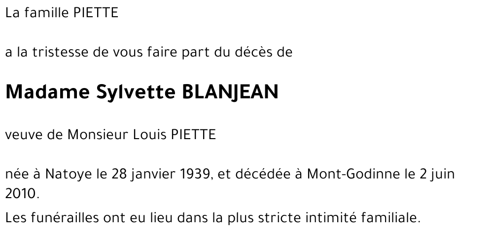 Sylvette BLANJEAN