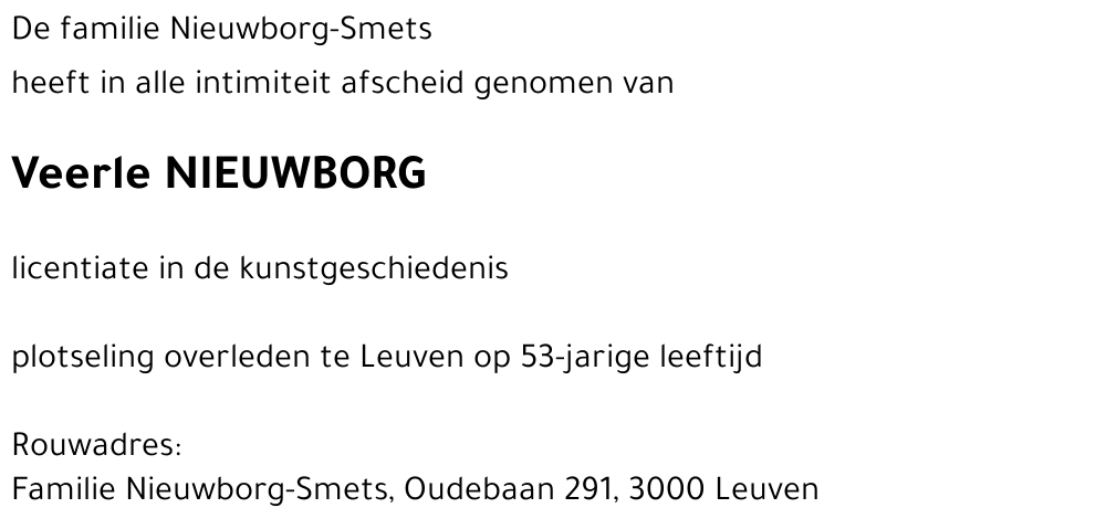 Veerle NIEUWBORG
