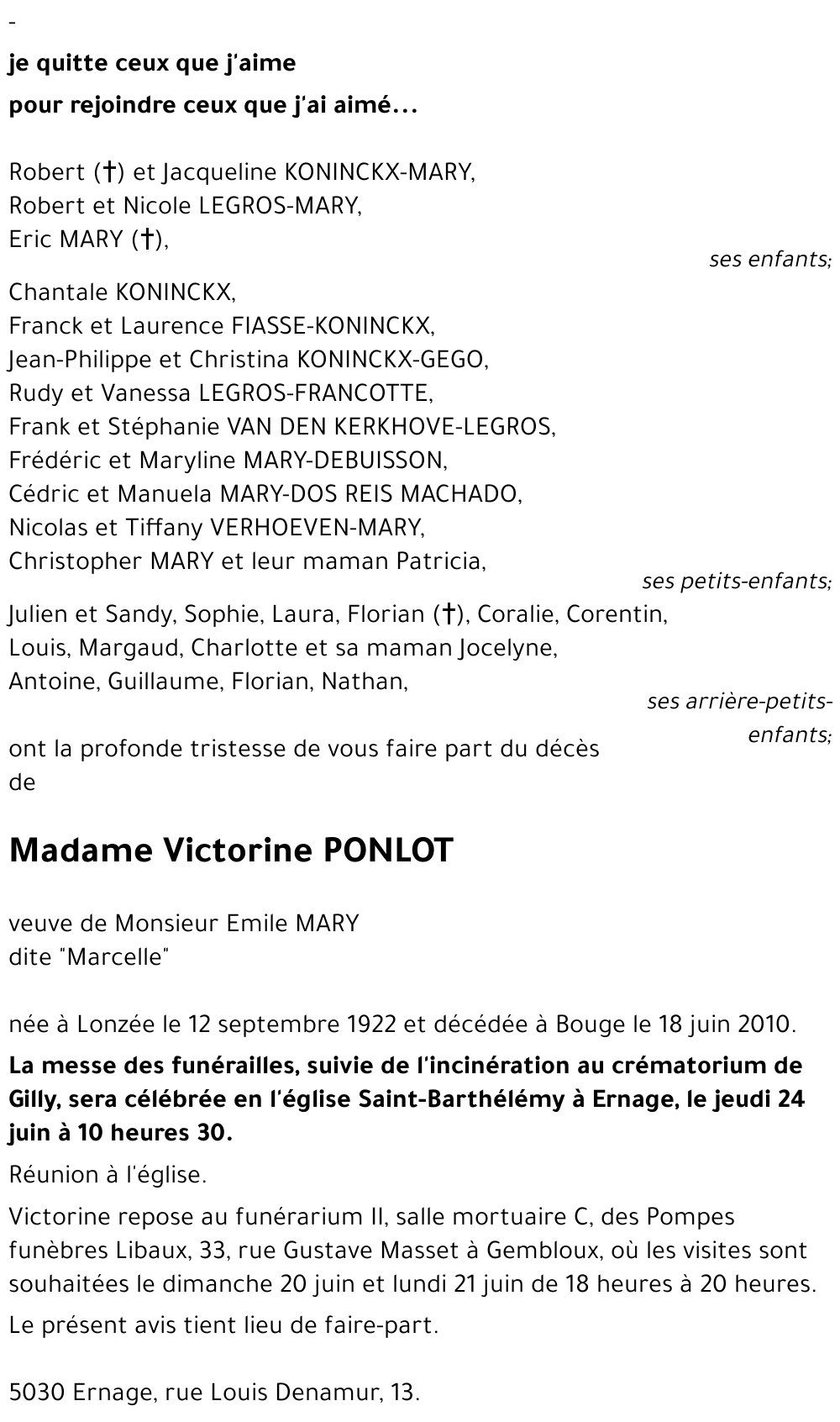 Victorine PONLOT