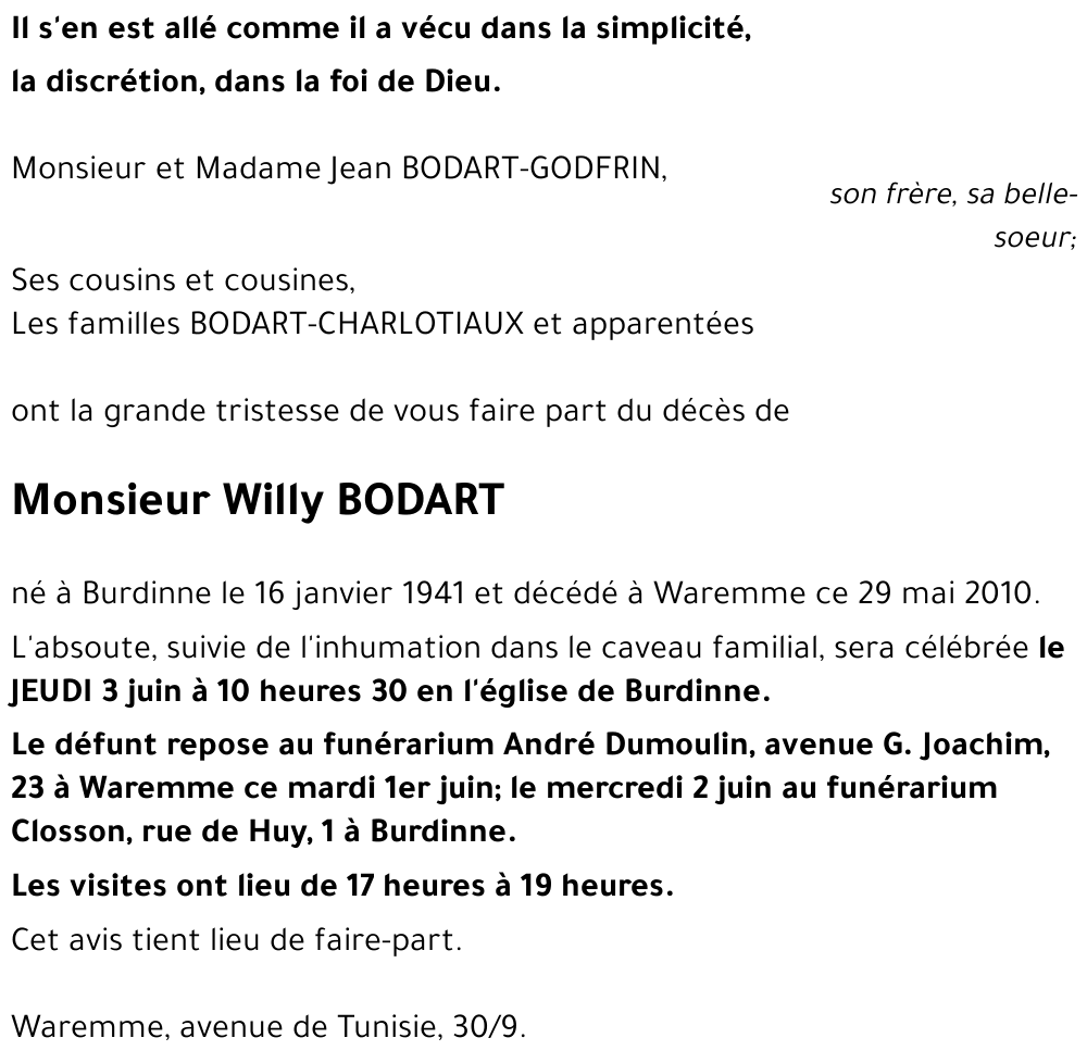 Willy BODART