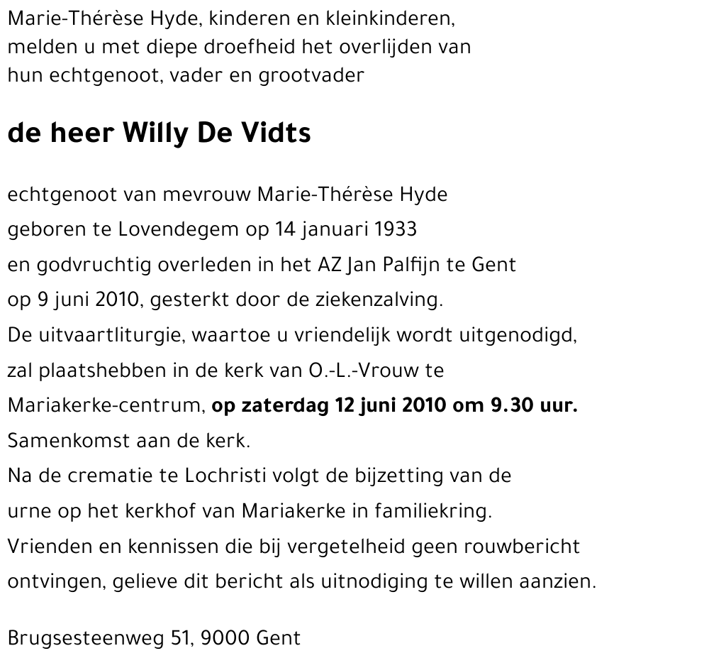 Willy De Vidts