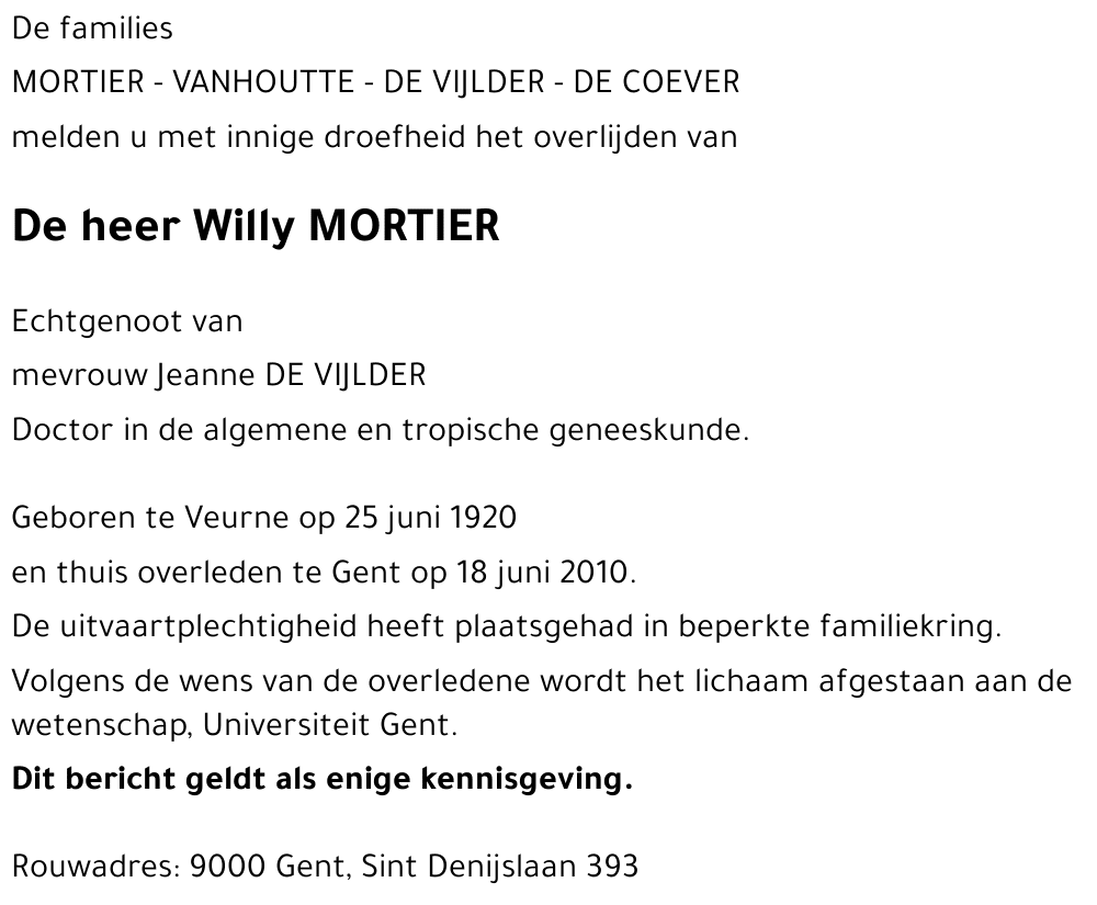 Willy MORTIER