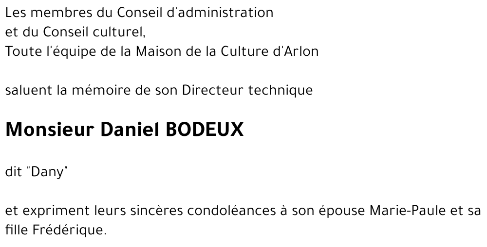 Dany BODEUX
