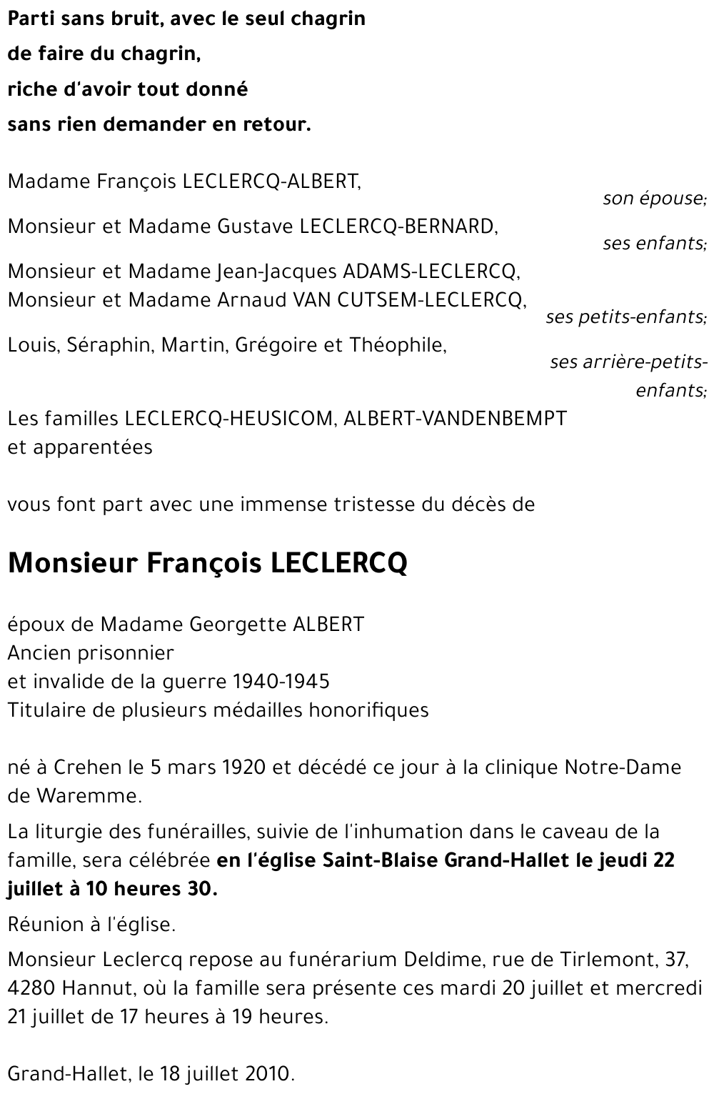 François LECLERCQ