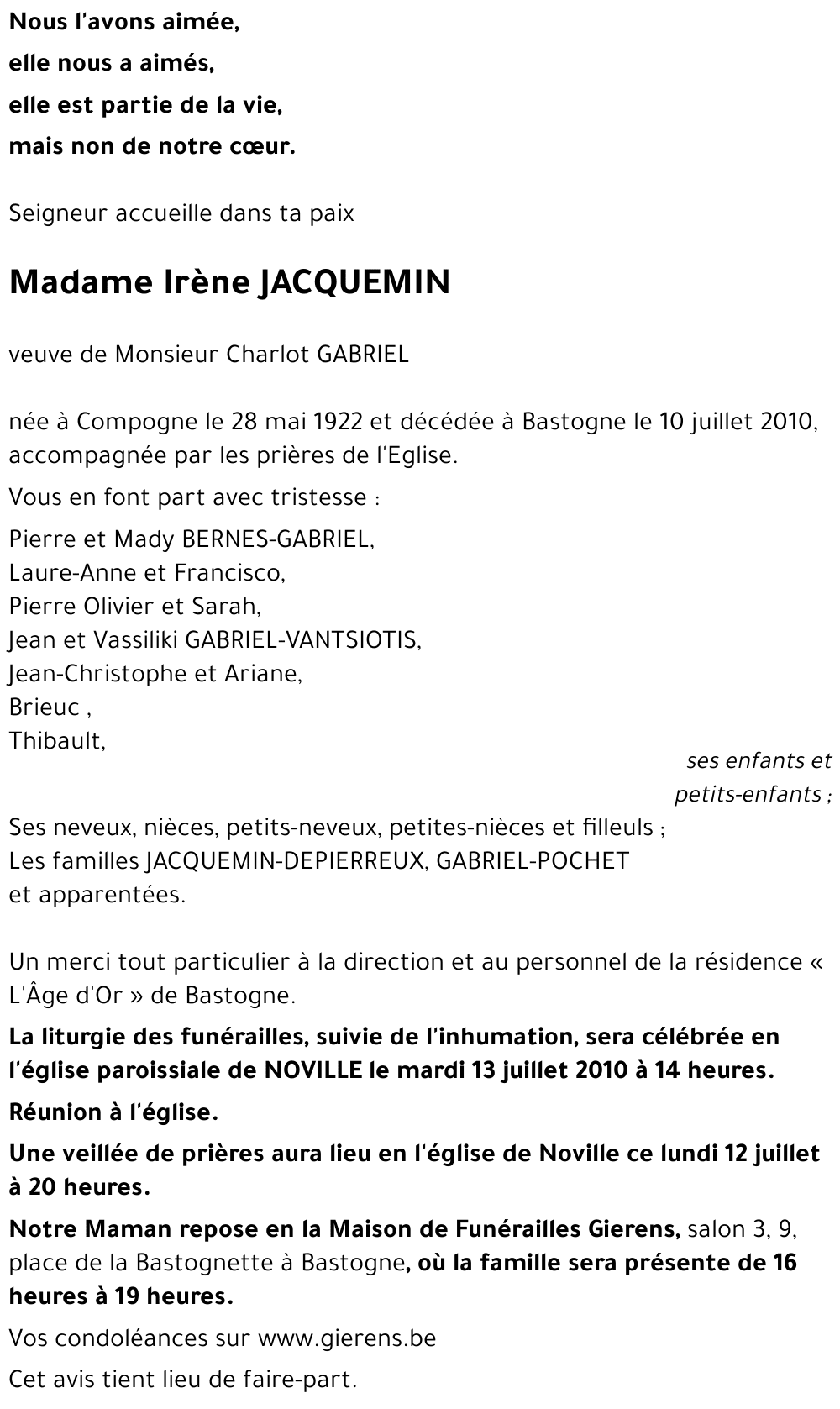 Irène JACQUEMIN