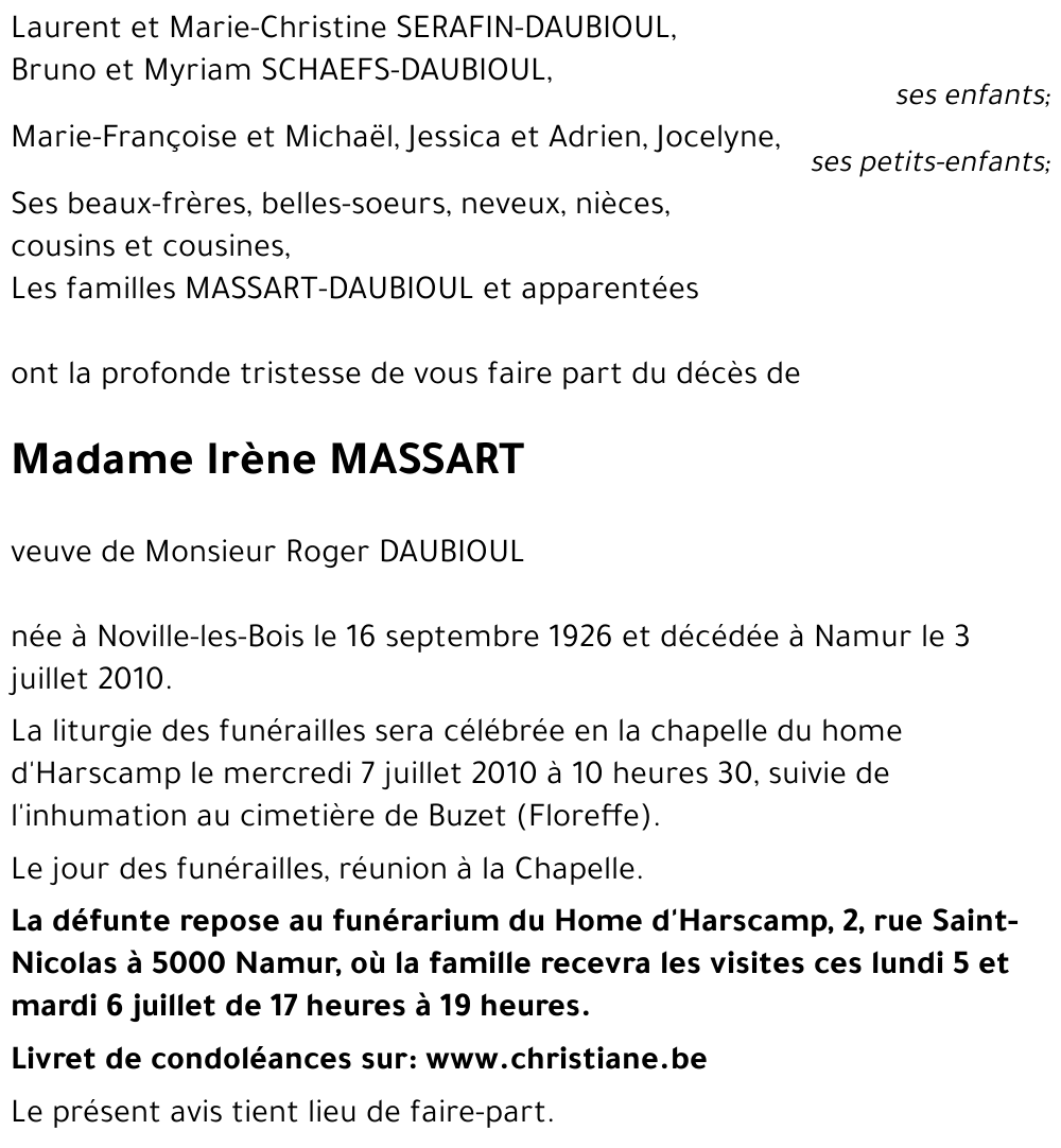 Irène MASSART