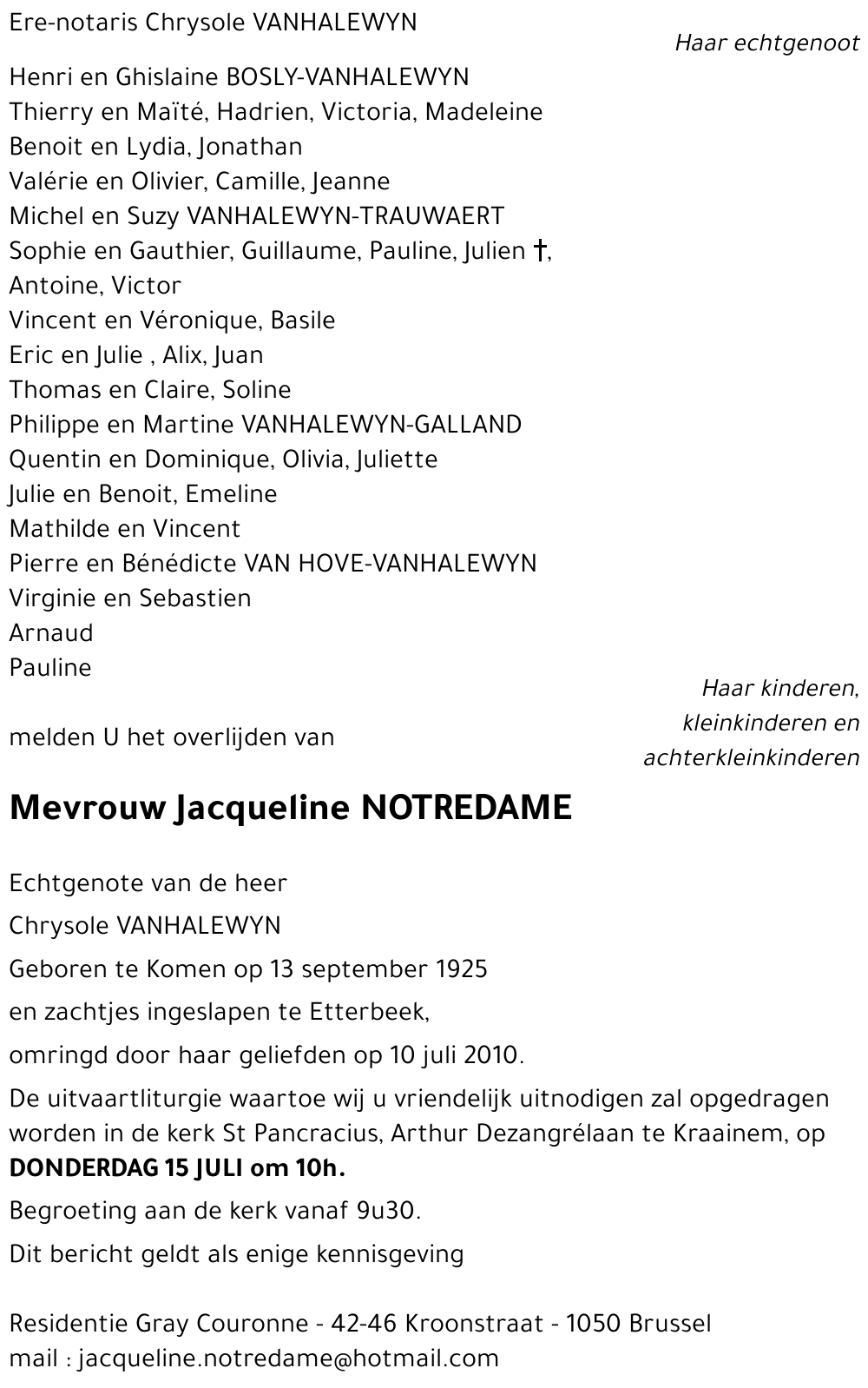 Jacqueline NOTREDAME