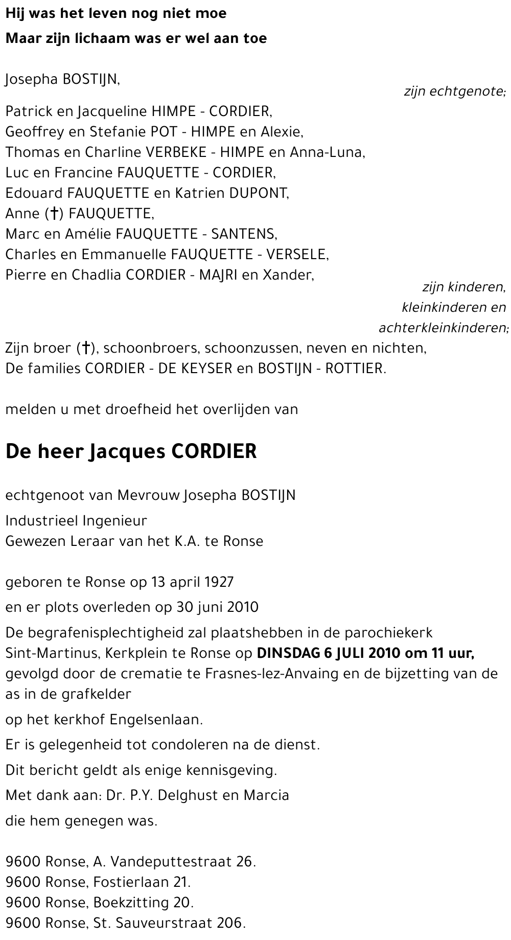 Jacques CORDIER