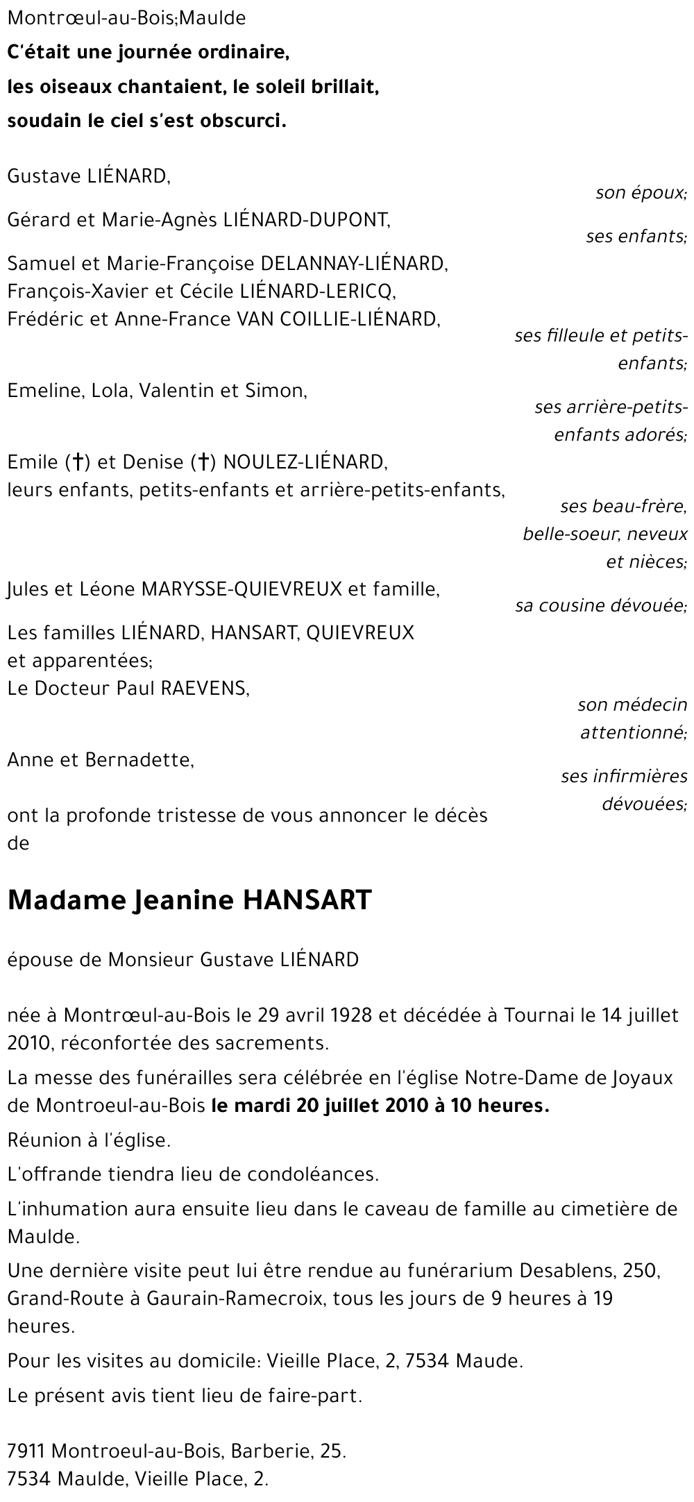 Jeanine HANSART