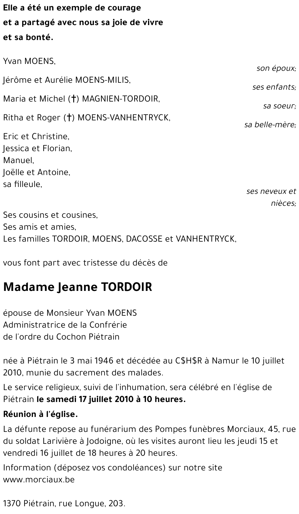 Jeanne TORDOIR