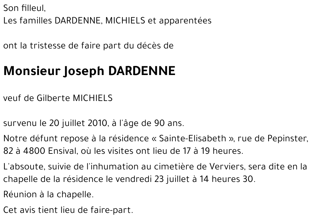 Joseph DARDENNE