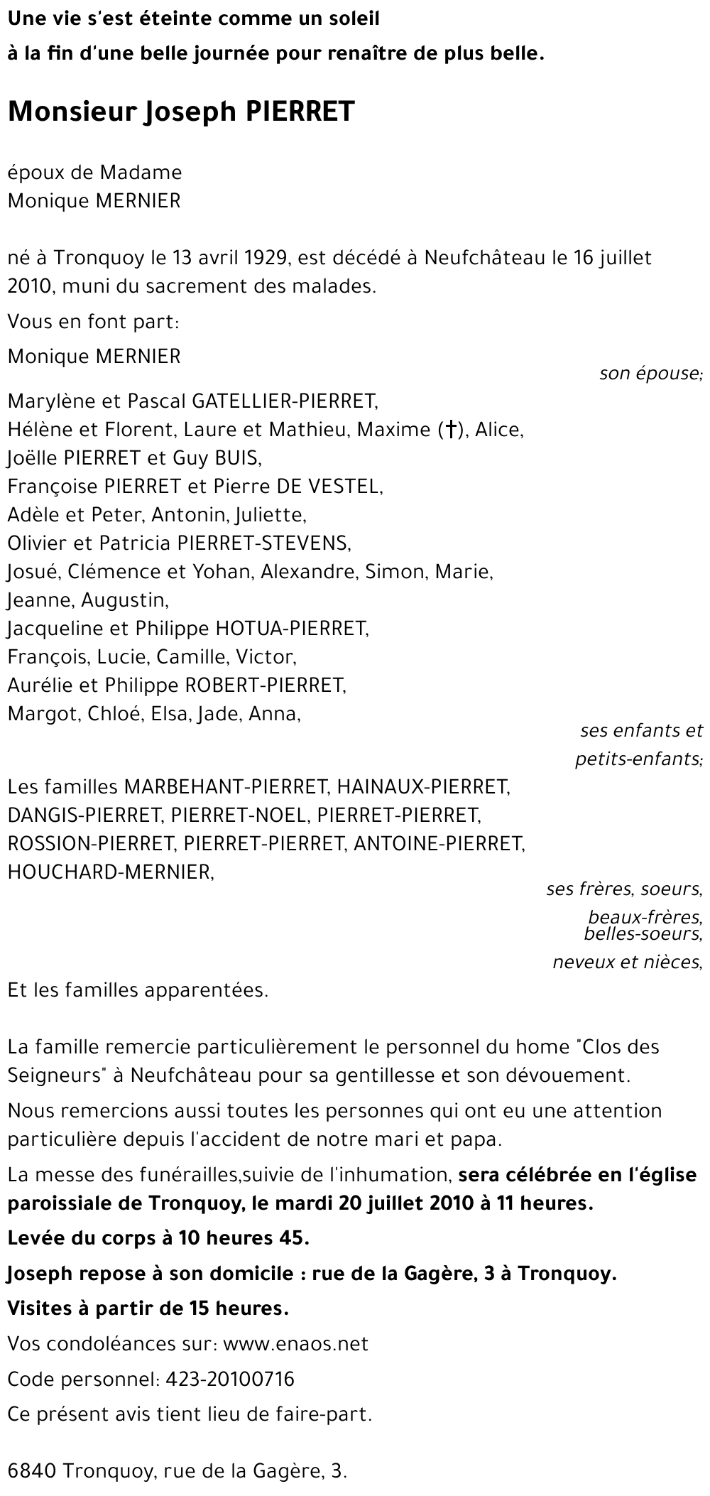 Joseph PIERRET