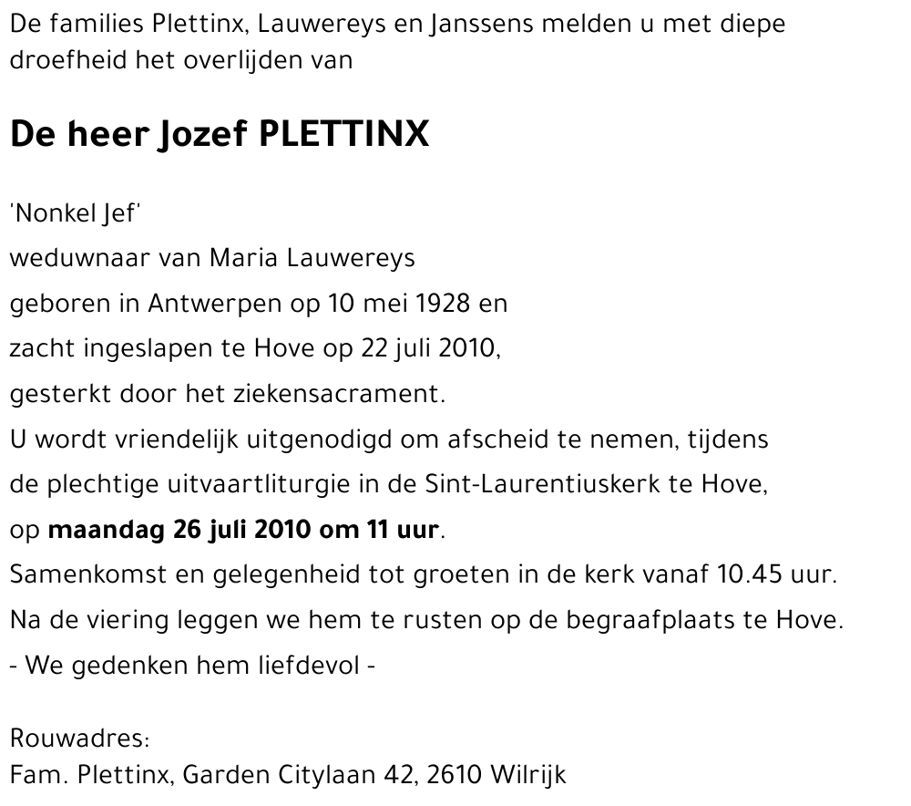 Jozef PLETTINX