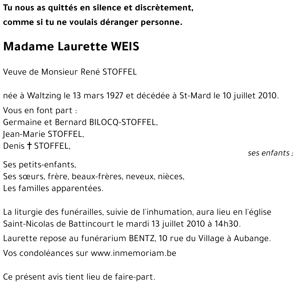 Laurette WEIS