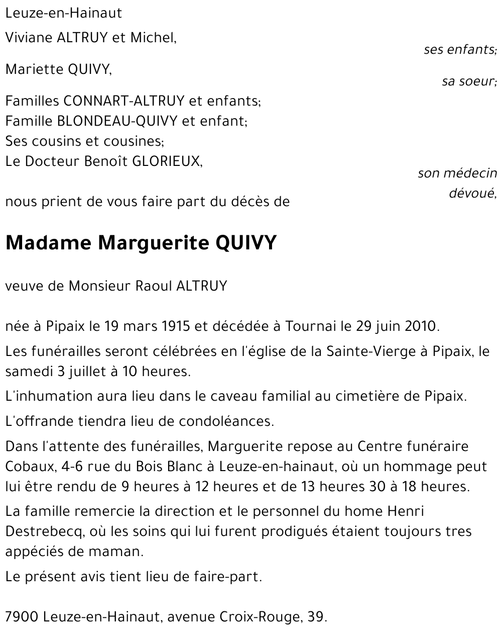 Marguerite Quivy