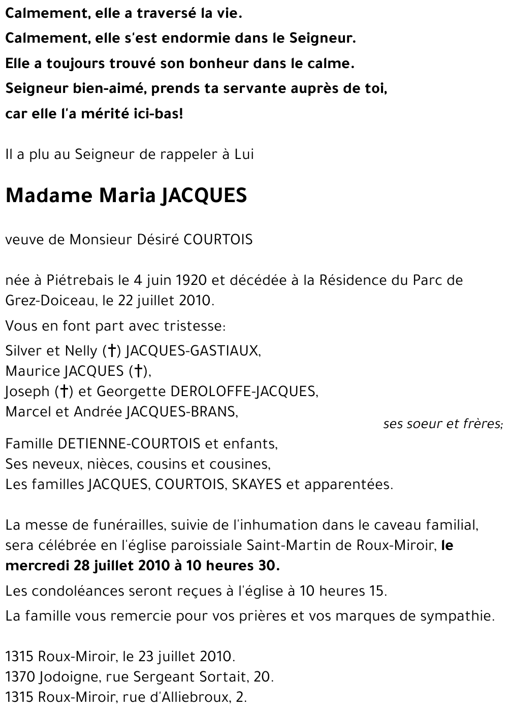 Maria JACQUES