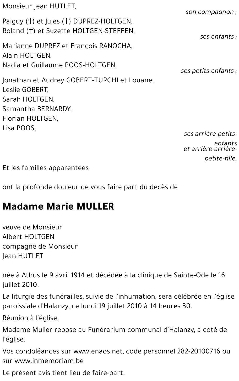 Marie MULLER