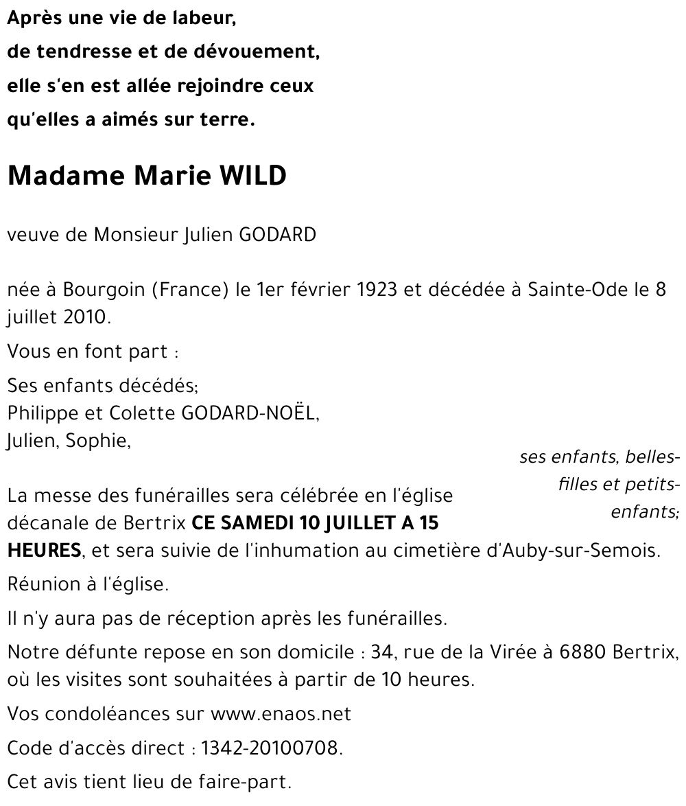 Marie WILD