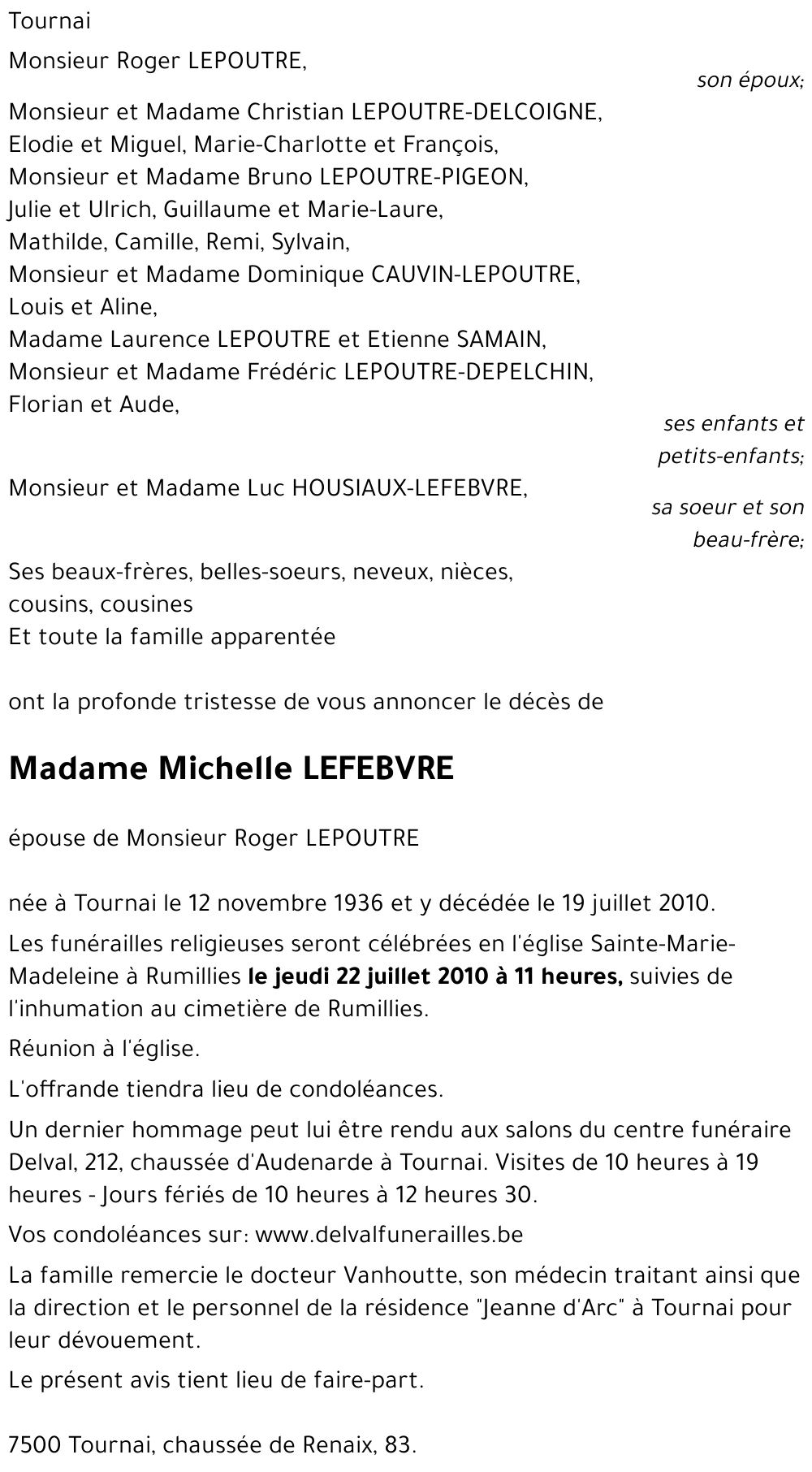 MIchelle LEFEBVRE