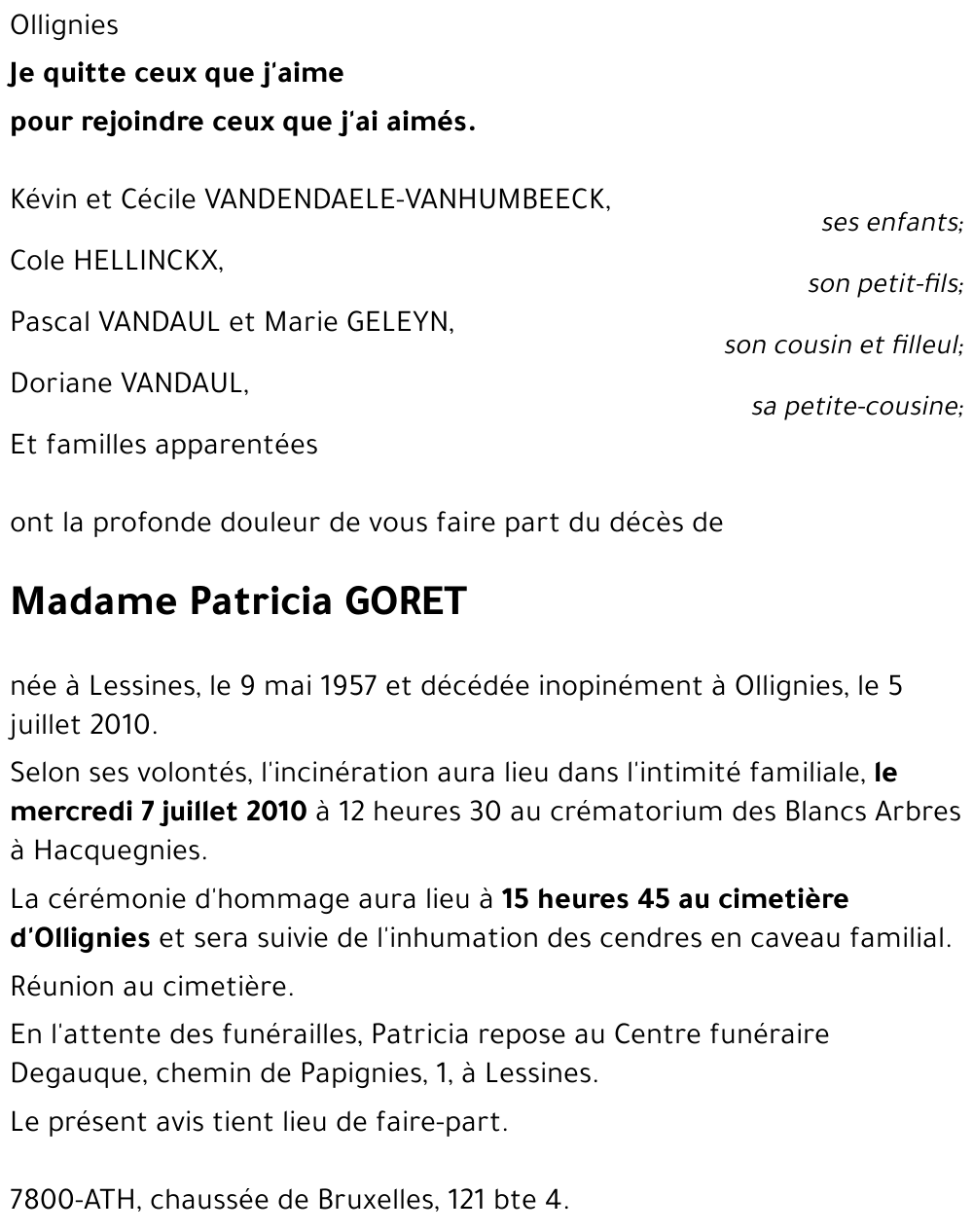 Patricia GORET