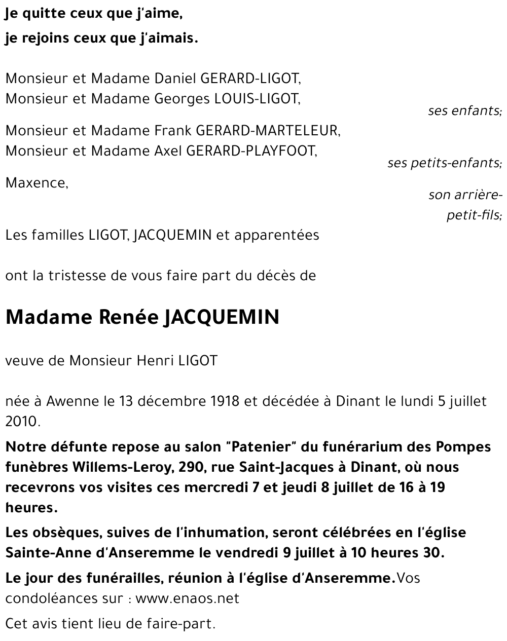 Renée JACQUEMIN