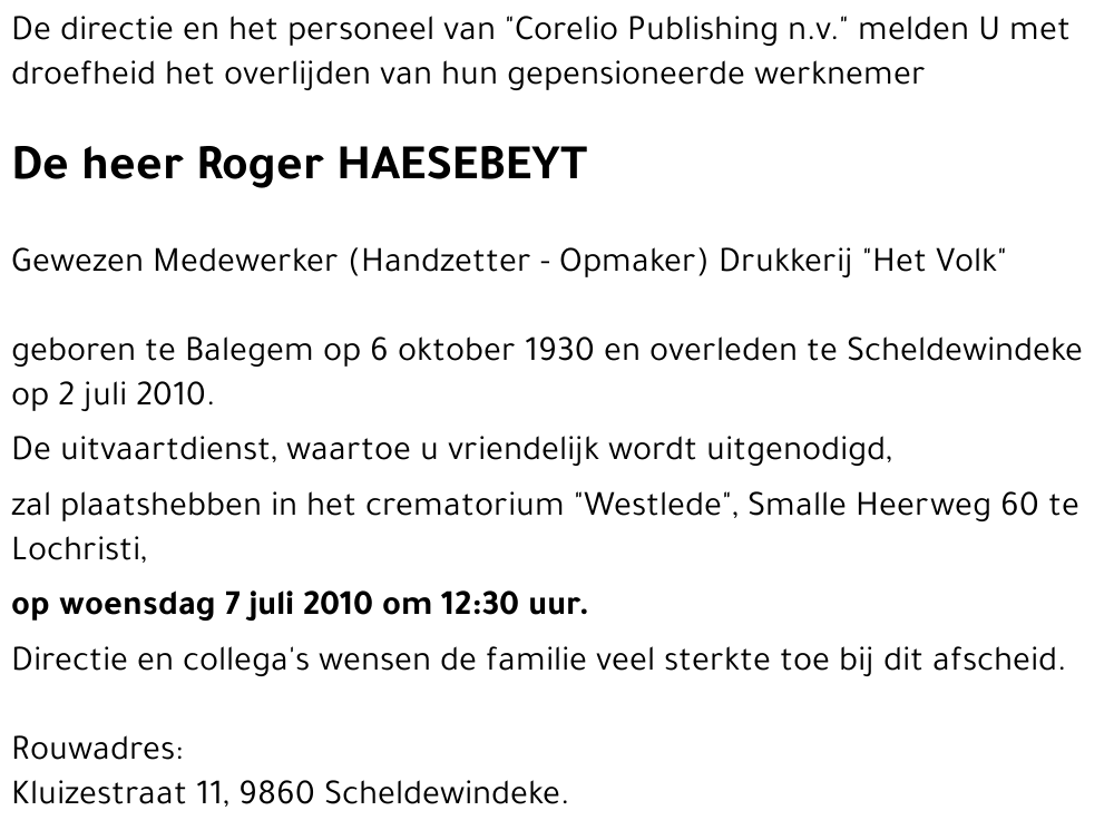 Roger HAESEBEYT