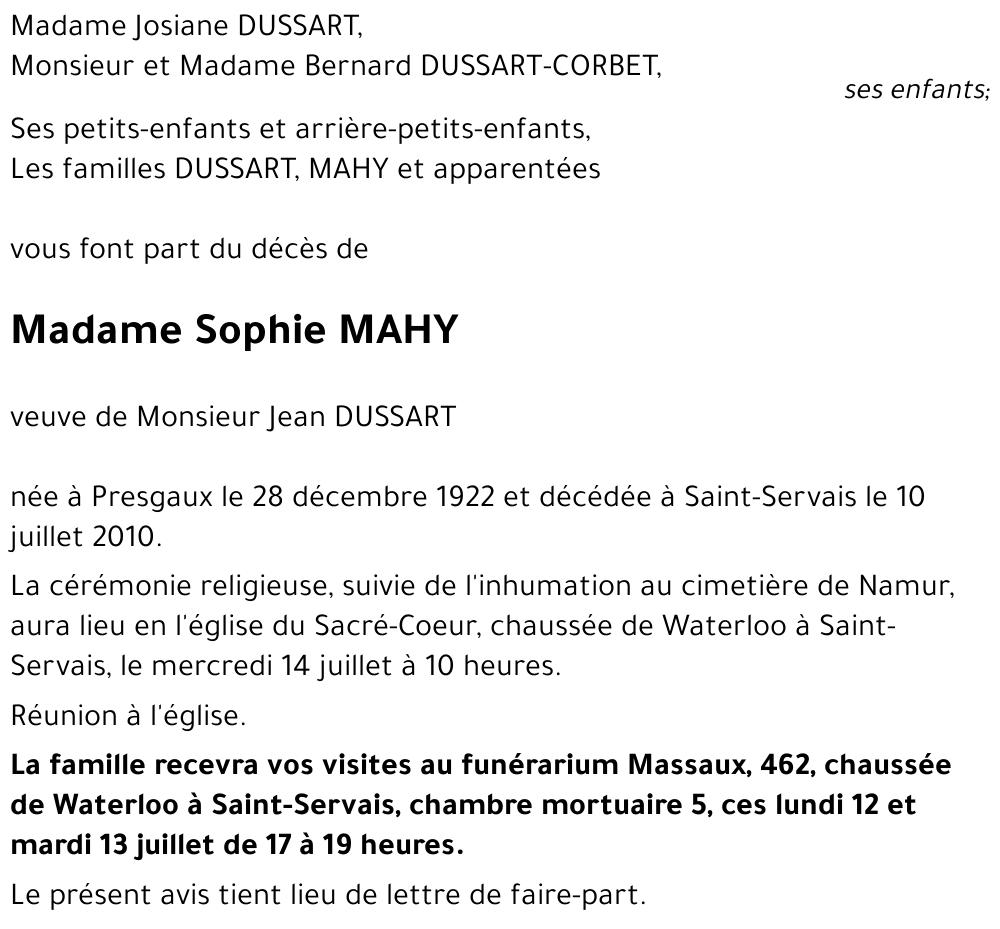 Sophie MAHY