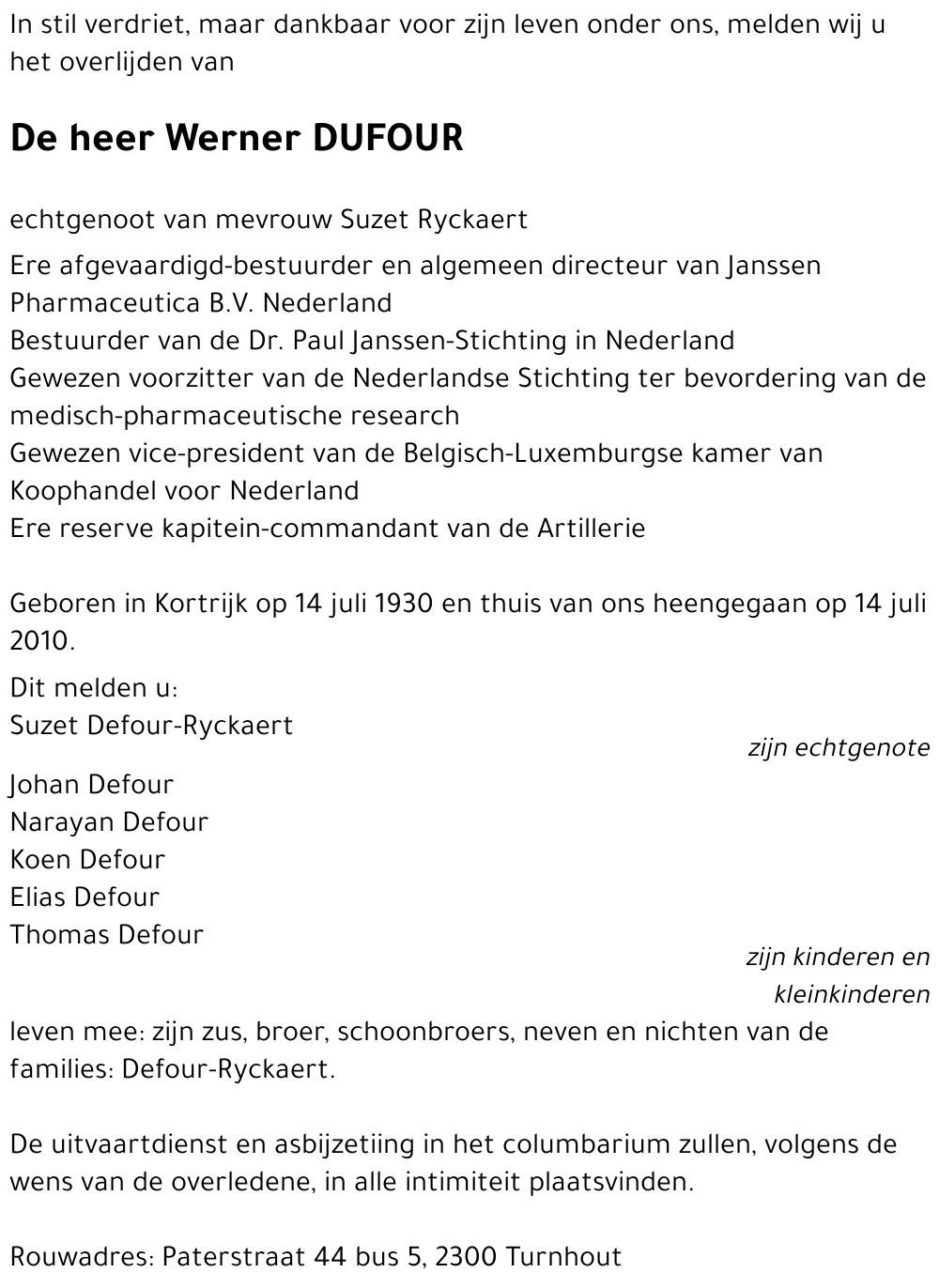 Werner DUFOUR