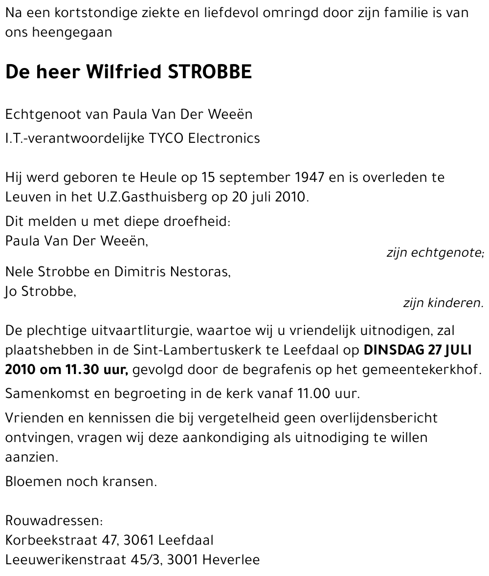 Wilfried STROBBE