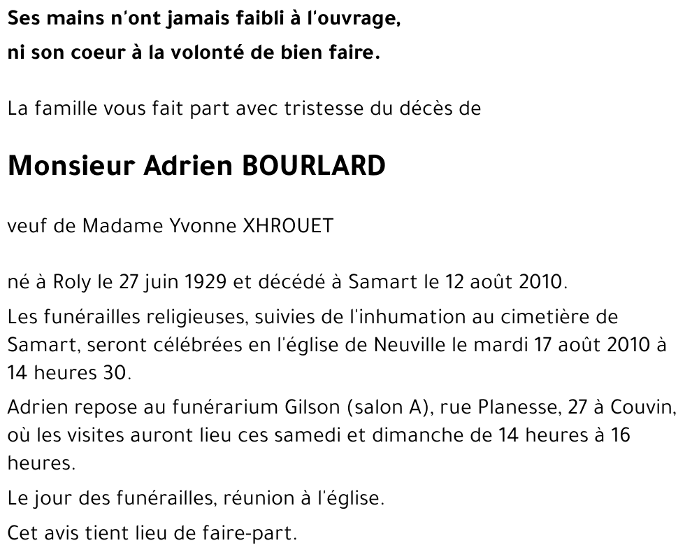Adrien BOURLARD