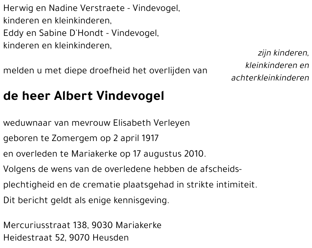 Albert Vindevogel